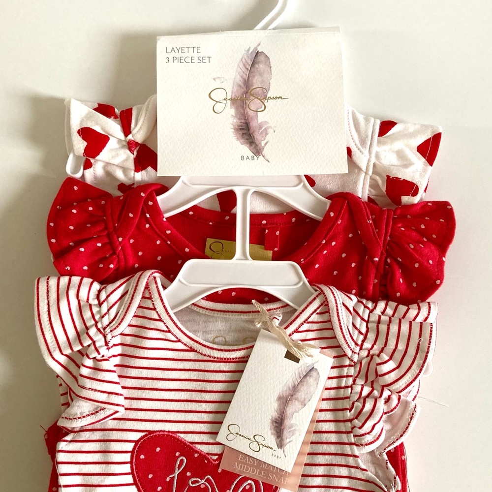 Jessica Simpson 3 Piece Baby Set w/ Hearts ❤️